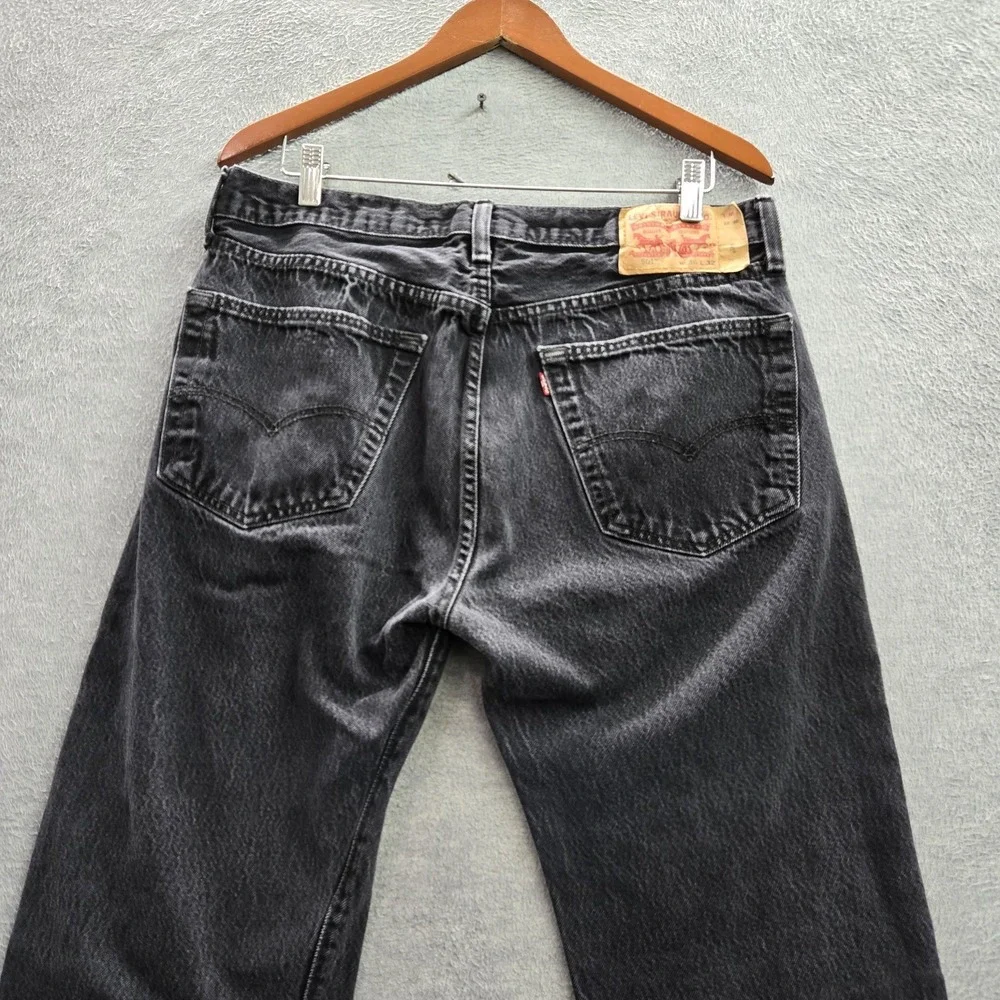 Levi's 501 Men Jeans 36X32 Black Denim Original Fit Straight Leg 29